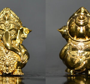 Mini Ganesha - Millionaire Wealth Edition, Bronze Gold Plated, Luang Por Klom, Wat Nong Bua, 2024